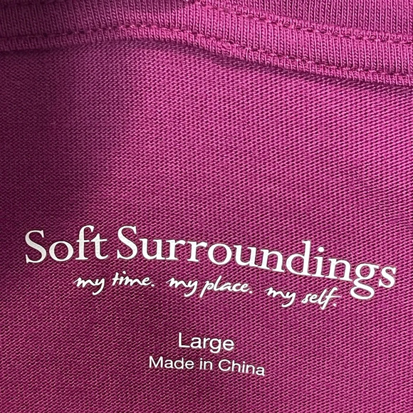 Soft Surroundings Dark Fuchsia Purple Sylvie Smocked Dress Size L - Picture 7 of 7